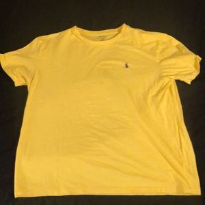 Yellow crew neck polo t-shirt size large